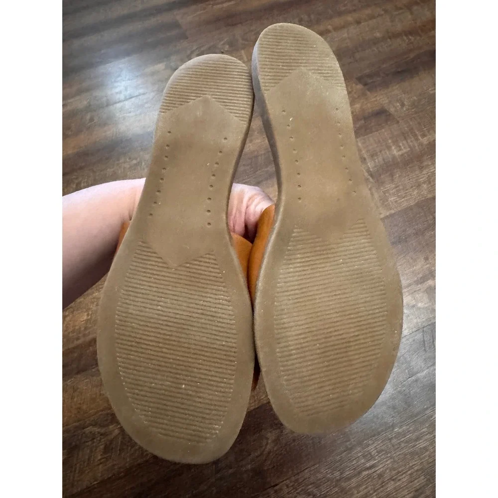 Steve Madden Women's 8M Tan Brown Leather Square Toe Slide Sandals